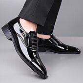 preiswerte Formell-Herrenschuhe - schwarz-weiße Lackschuhe mit Schnalle für Hochzeiten, Galas und Tanzpartys