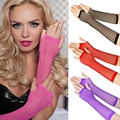 preiswerte Ärmel &amp; Schal-Dickes Netz Fischernetz elastische Handschuhe sexy lange Handschuhe Punk Halbfinger Nachtclub Party Etikette Handschuhe