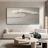 baratos Pinturas Abstratas-Conjunto de arte de parede wabi sabi com 2 pinturas abstratas bege sobre tela, um par de arte de parede com textura bege, arte de parede abstrata neutra, decoração boho