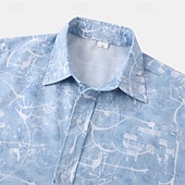 cheap Men's Casual Shirts-Men's Shirt Summer Shirt Casual Shirt Beach Shirt Button Up Shirt Pink Blue Gray Short Sleeve Print Lapel Vacation Hawaiian Clothing Apparel Fashion Casual Comfortable