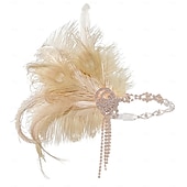 olcso Kiegészítők és még sok más-A nagy Gatsby Flapper fejpánt Gyöngyös karkötő Fülbevaló A nagy Gatsby Toll Retro Csillogó glitter Női Farsang Valentin nap Álarcos mulatság Party estélyi viselet Álarcos mulatság Fesztivál Felnőttek
