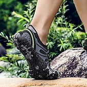 preiswerte Sneaker für Herren-Herren Sneaker Barfußschuhe Upstream-Schuhe Canyoning PU Leder Netz Bequem Rutschfest Atmungsaktiv Schnürung Rot + Grau Blau Grau Sommer Frühling