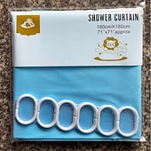abordables Cortinas de ducha-Cortinas de ducha resistentes a moho cortina de ducha PEVA pesada e impermeable para baño con 12 ganchos plásticos blancos 180cm x 180cm