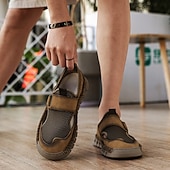 זול סנדלים חיצוניים-סנדלי גברים - עיצוב רשת נושם, סגנון נינוח לנסיעות יומיות והרפתקאות חוצות קלות