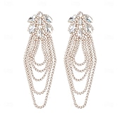 economico Orecchini-Per donna Orecchini a perno Orecchini a cerchio Frangia con nappe Verticale Prezioso Moda Personalizzato Artistico Diamanti d&#039;imitazione Orecchini Gioielli Argento / Oro Per Matrimonio Feste Balli di