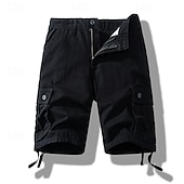 preiswerte Klassiker-Herren Cargo-Shorts Shorts Sommershorts Mehrere Taschen Klappentasche Einfach Komfort tragbar Knielang Outdoor Sport Täglich Mode Lässig Schwarz Gelb