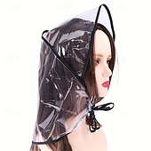 お買い得  プール、ホットタブ＆用品-透明 PVC レインボンネット ターバン ハット、非繊維、非伸縮性、耐水性、ミニマリスト デザイン、手洗い可能、操作説明書付き、女性用、雨の日や屋外活動用