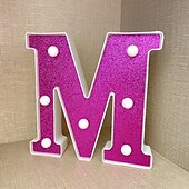 economico Luci decorative-Luci decorative con lettere viola da 16 cm, luci per feste, compleanno, Natale