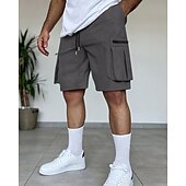 economico Classico-Per uomo Pantaloncini cargo Shorts Pantaloncini Estivi Coulisse Elastico in vita Multi-tasche Semplice Comodità Indossabile Lunghezza al ginocchio All&#039;aperto Sport Quotidiano Moda Casual Nero Marrone