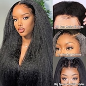 economico Closure e frontal-Chiusura in pizzo trasparente afro crespo e liscio, solo chiusura in capelli umani al 100%, chiusura in pizzo peruviano remy yaki liscio 4x4 per donna