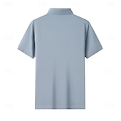cheap Men&#039;s Elite Polo-Men&#039;s Silk Linen Cotton Business Casual Half Zip Short Sleeve Basic Formal Solid Color Zipper Summer Black Dark Navy Sky Blue Dark Green Gray