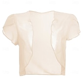 billige Brudesjaler-Kvinnes Wrap Elegant Solbeskyttelse Kortermet Chiffon Bryllupswraps Med Ren Farge Bryllup Sommer