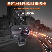זול DVR לרכב-4 אינץ&#039; מכונית dvr dash cam hd 1080p מצלמת וידאו קדמית מצלמה אחורית אוטומטית 2 in1 הקלטת ראיית לילה הקלטת לולאה