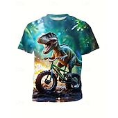 preiswerte Jungen 3D Tiere-Jungen 3D Dinosaurier T-Shirt Kurzarm Sommer Frühling Mode Basic Kinder 4-12 Jahre Rundhalsausschnitt Outdoor Lässig Täglich Normale Passform