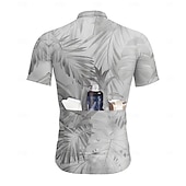 preiswerte Radtrikot Herren-Herren Radtrikot Grafik Blatt Pflanzen Kurzarm Fahhrad T-Shirt Oberteil mit 3 Gesäßtaschen UV-beständig Schnelltrocknend Frontreißverschluss Reflektierende Streifen Sport Blau Grün Grau Bekleidung
