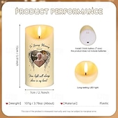 abordables Regalo conmemorativo-Vela LED conmemorativa personalizada, foto personalizada, regalos de condolencia por la pérdida de seres queridos, vela con alas de ángel, elegante luz de recuerdo para dormitorio, decoración del