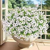 economico Piante e Fiori Artificiali-20 mazzi di fiori artificiali per decorazioni esterne fiori di seta finti resistenti ai raggi UV piante finte margherita artificiale eucalipto per primavera estate giardino cortile portico finestra