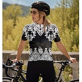 abordables Maillots de mujer-Mujer Maillot de Ciclismo Manga Corta Bicicleta Maillot Camiseta con 3 bolsillos traseros Resistente a los rayos UV Transpirable Secado rápido Dispersor de humedad Negro Deportes Ropa