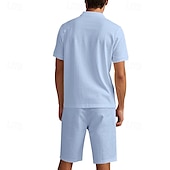 cheap Men&#039;s Classic Polo-Men&#039;s Golf Shirt Golf Polos Shirts Work Casual Lapel Short Sleeve Basic Modern Plain Buttons 2 Piece Summer Regular Fit Apricot Black White Navy Blue Light Grey Army Green Golf Shirt