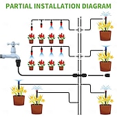 cheap Watering &amp; Irrigation-240FT Drip Irrigation System,Automatic Drip Irrigation Kit with 1/2 inch Hose 1/4 inch Distribution Tubing and Accessories,for Lawn Raised Bed Greenhouse Plant Watering System
