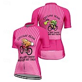 cheap Women&#039;s Jerseys-Women&#039;s Cycling Jersey Graphic Stripes Short Sleeve Bike Tee Tshirt Jersey with 3 Rear Pockets Mountain Bike MTB Quick Dry Anatomic Design Wicking Breathable Sports Pink Blue Orange Clothing Apparel