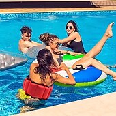 cheap Outdoor Activity-1pc Inflatable Swim Belt for Adults - Adjustable Buoyancy Waist Floatation Aid with Buckle &amp; Rope, Red/Blue PVC Pool Training Device for Swimming Beginners &amp; Experts, Portable for Pool, Lake, Ocean