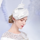 baratos Chapéu de Festa-chapéus boina de fibra chapéu coco / chapéu cloche chapéu pillbox chá de casamento elegante casamento com emenda touca chapéu