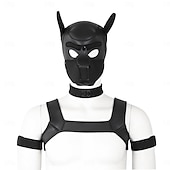 levne Příslušenství-BDSM Kožená komunita Puppy Play Maska pro štěně Psí kapuce Dospělé Unisex Pride Parade Měsíc hrdosti předvečer Všech svatých Karneval Jednoduchý karnevalový kostým