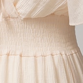 voordelige Chiffon Jurken-Dames Halflange jurk Cocktail jurk Bruiloft gast jurk Chiffon jurk Modieus Modern Vakantie Teaparty Weekend Normale pasvorm Effen Korte mouw V-hals Zwart Wit Blozend Roze Abrikoos Zomer