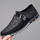 billige Uformelt-svarte slip-on joggesko for menn med teksturert design – komfortable sko for fritids- og hverdagsbruk
