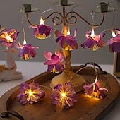 economico Strisce LED-Luci a LED a forma di fiore, stringa di luci fatate a LED da 2 m, 10 LED alimentati a batteria per Natale, Ringraziamento, San Valentino, giardino estivo, balcone, decorazione per feste