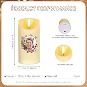 abordables Don commémoratif-Bougie LED commémorative personnalisée, cadeaux de condoléances photo personnalisés pour la perte d&#039;êtres chers, lumière commémorative élégante pour la décoration de la chambre à coucher de la maison,