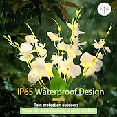 abordables Éclairage paysager-Lot de 2 lampes solaires d&#039;extérieur étanches en forme de fleurs, luminaire décoratif d&#039;extérieur, idéal pour un jardin, une terrasse, une cour, un sentier ou des vacances