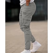 abordables Pantalons Cargo-Homme Pantalons Cargo Pantalons Boutons Poche à Rabat Uni Portable Extérieur Quotidien Camping &amp; Randonnée Mode Classique Noir Vert Véronèse
