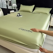 cheap Sheets &amp; Pillowcase-Summer Ice Cooling Bed Silky Comfy Fitted Sheet Cooling Sheets for Hot Sleeper Breathable Fitted Sheet Only Women, Men, Teens