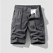 economico Classico-Per uomo Pantaloncini cargo Shorts Pantaloncini Estivi Coulisse Elastico in vita Multi-tasche Semplice Comodità Indossabile Lunghezza al ginocchio All&#039;aperto Sport Quotidiano Moda Casual Nero Blu