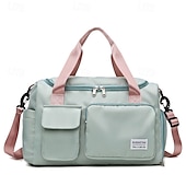 baratos armazenamento de bagagem e viagem-Bolsa de viagem de fim de semana, bolsa esportiva com compartimento para sapatos, bolsa de ginástica com compartimento para roupas molhadas e secas para mulheres e homens, bolsa de ombro de grande