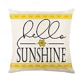 baratos estilo floral e plantas-Capas de Almofadas Decorativas para Sofá com Margaridas de Verão 4PC Capa de Almofada Quadrada Macia para Quarto Sala de Estar Sofá Cadeira