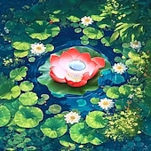 economico Luci subacquee-1 pz luce galleggiante solare per laghetto con loto, luce da giardino per esterni, cortile, foglia di loto, decorazione per laghetto, piscina, illuminazione, luce galleggiante per l&#039;acqua
