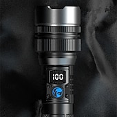 cheap Flashlights-Super Bright Flashlight Long Range High Power Lanterns Flashlights White Laser Digital Display Emergency Flashlight Rechargeable Outdoor Strong Light Torch Camping Lights