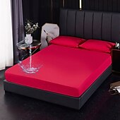 cheap Sheets &amp; Pillowcase-Queen Full King Protective Bed Cover Waterproof Mattress Protector Fitted Waterproof Sheet Bed Protector Mattress Pad Fitted Sheet Adjustable 4 Corners With Elastic Band
