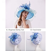 halpa Juhlahatut-naisten hatut headband hiusneula organza fascinator kirkkohattu kukka teejuhlat häähattu