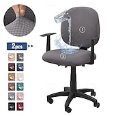 economico Copertura per sedia-2 pezzi/set coprisedia da ufficio in jacquard resistente all&#039;acqua - elasticizzato, sfoderabile &amp;lavabile