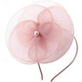 baratos Chapéus e Fascinators-chapéus fascinators para mulheres, elegantes chapéus derby com faixa de cabeça e presilha de cabelo para festa de casamento e noiva