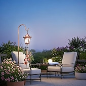 olcso Tájvilágítás-1 db kültéri napelemes szélcsengő függőlámpa pásztorkampóval, udvari kert, park, füves ösvény, tájfény, hangulat dekorációs lámpa