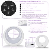 economico Luci intelligenti-1 pz luce notturna dimmerabile a colori RGB con telecomando, timer dimmerabile touch, batteria ricaricabile USB, luce notturna per interni e camera da letto