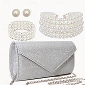 billige Smykker til kostymer-halskjede øredobber armbånd antrekk veske elegant  &amp; luksuriøs gnistrende polyester rhinestone legering for cosplay kvinners kostyme smykker mote smykker