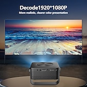 Недорогие Проекторы-портативный проектор с разрешением 1080p 4k, автоматической фокусировкой и коррекцией трапецеидальных искажений, регулируемой подставкой на 360 градусов, съемным портативным