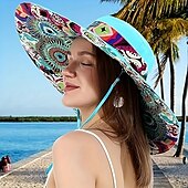 abordables Chapeaux-Chapeau de soleil d&#039;été à large bord pour femme, protection UV, pour les vacances à la plage