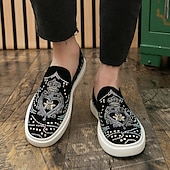 levne Pánské nazouváky a mokasíny-pánské černé slip-on tenisky s cvočky a kamínkovými detaily - módní společenské boty pro taneční akce a speciální příležitosti
